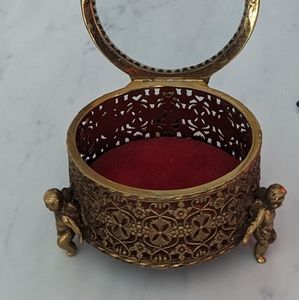 Vintage Brass Ornate Angle Footed Filigree